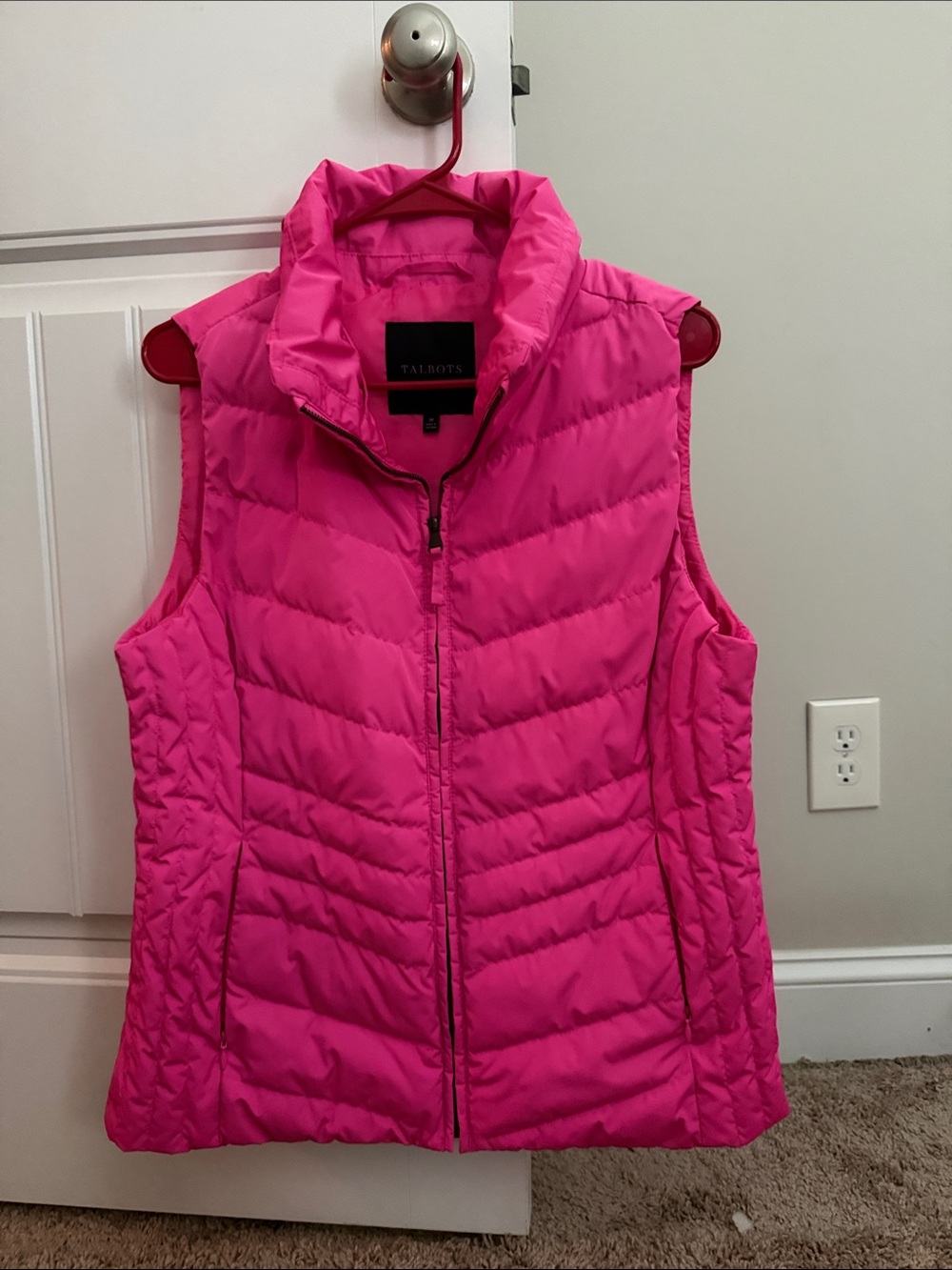 Talbots Hot Pink Quilted Packable Puffer Vest